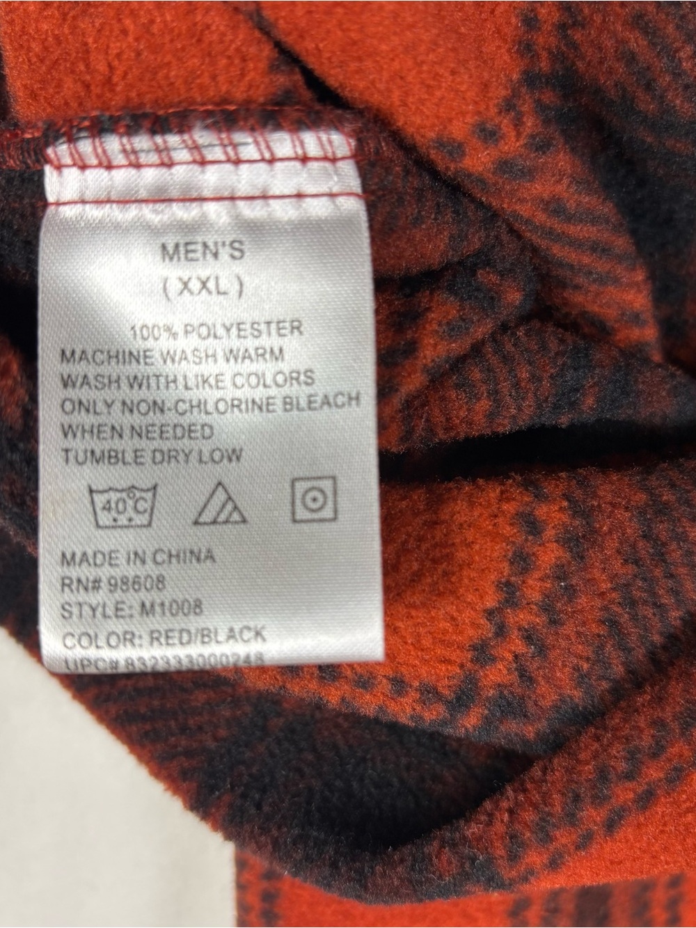 Juneau Mens XXL Fleece Flannel Shirt Plaid Red Black Heavy Outdoor Shacket - Picture 6 of 8